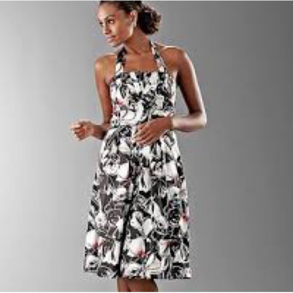 White House Black Market silk floral dress